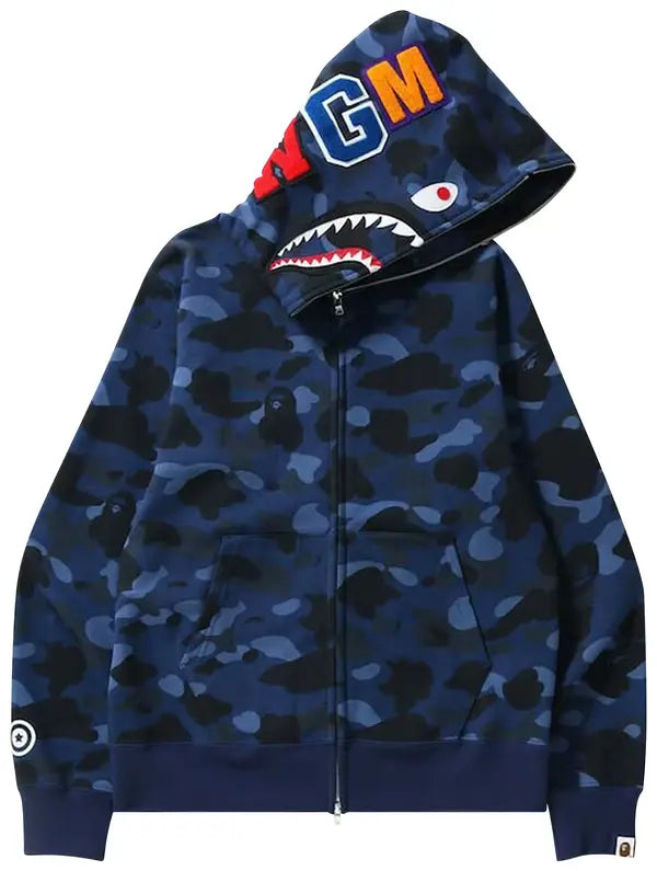 BAPE ABC Camo Shark Full Zip Hoodie ‘Blue’