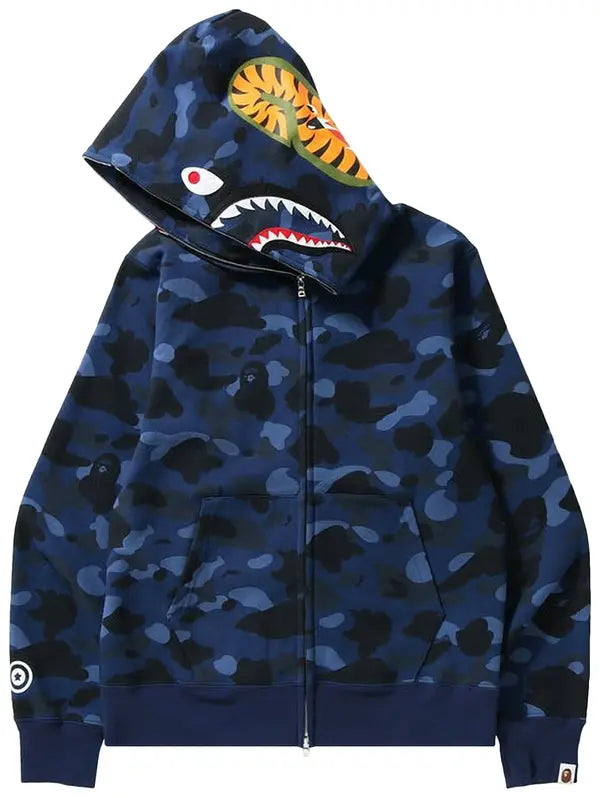 BAPE ABC Camo Shark Full Zip Hoodie ‘Blue’
