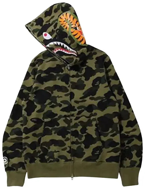 BAPE ABC Camo Shark Full Zip Hoodie ‘Green’