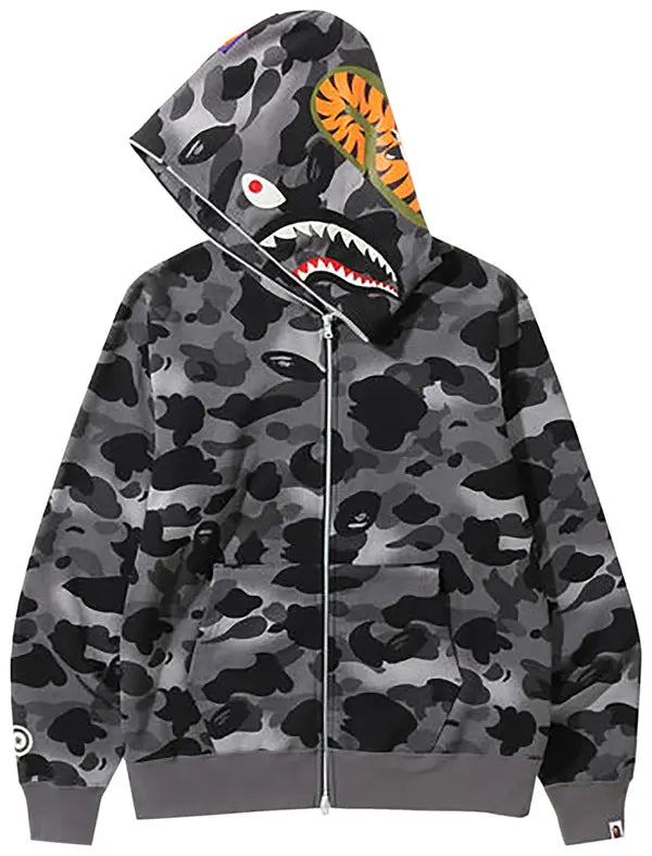 BAPE ABC Camo Shark Full Zip Hoodie ‘Gray’